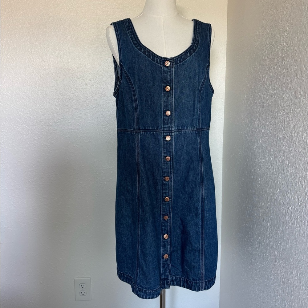 GAP Denim Button-Down Sleeveless Dress size L